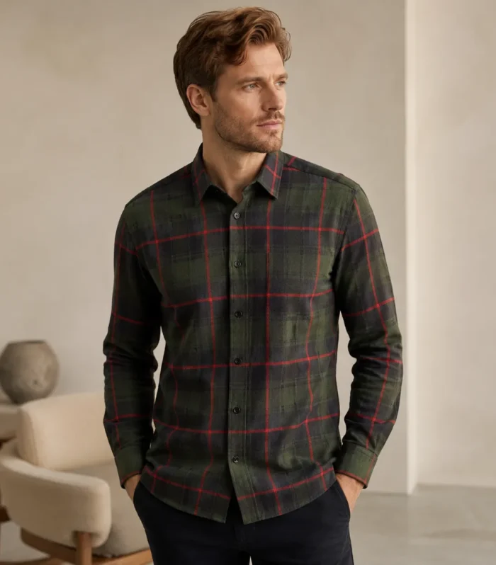 Green & Red Full Sleeve Shirt for Men’s
